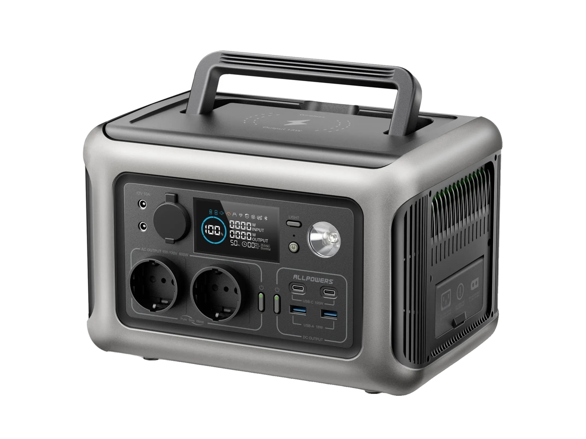 Estação De Energia Portátil, Saída De 600w, Bateria Lifepo4 De Longa Duração,r600 Only,ue