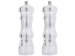 Conjunto de moedores de sal e pimenta em recipientes de acrílico transparente AQUAFORGE