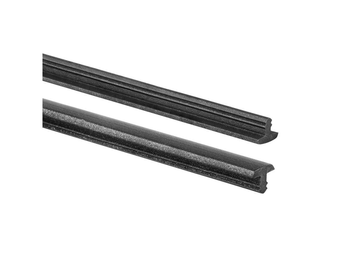 Perfil Antiderrapante Para Degraus Quest Pvc 10x8 Mm, Preto E Prateado, 25 M
