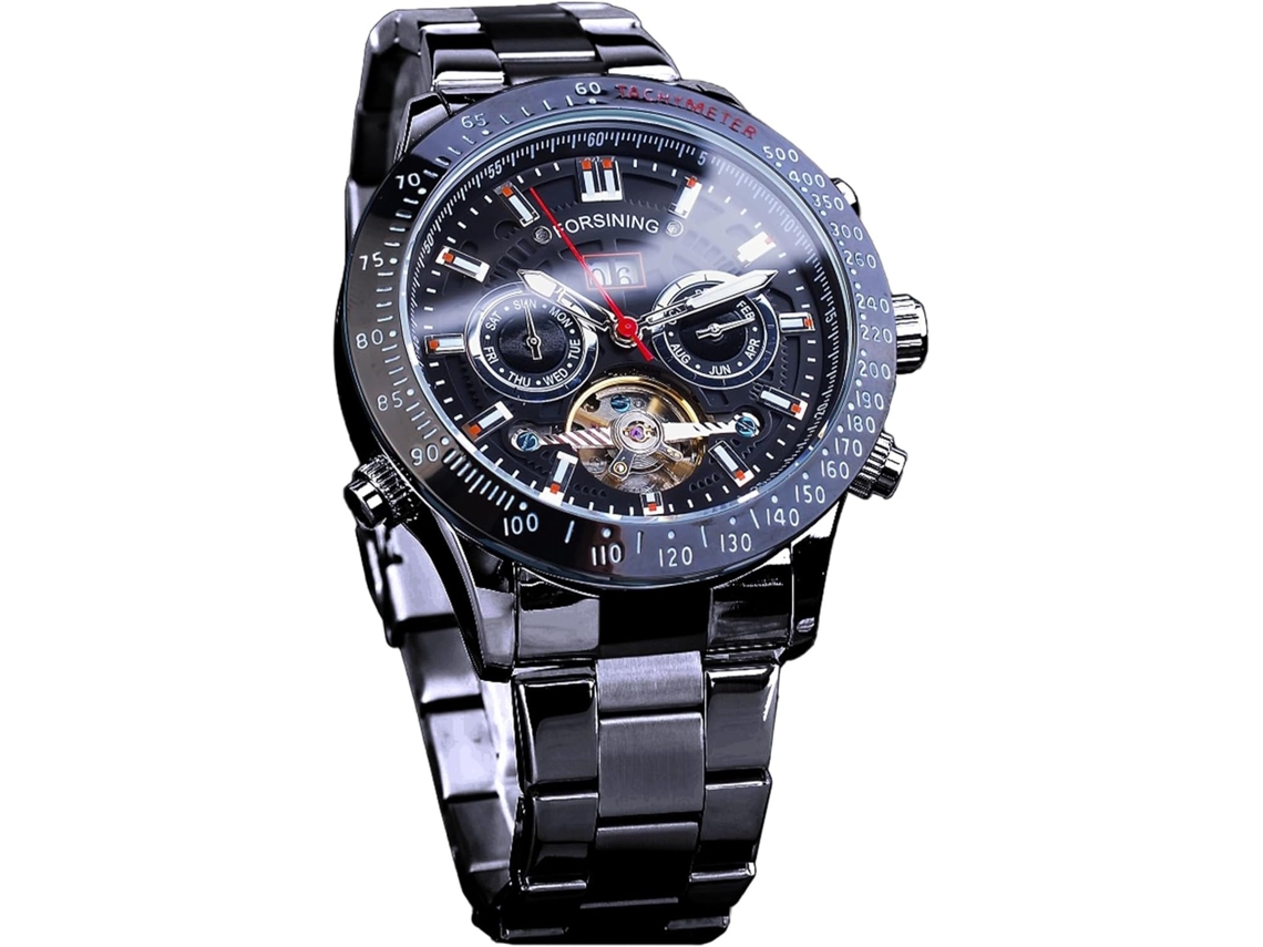 Lurelia Relógio Mecânico Automático Masculino, Aço Inoxidável, Mostrador Grande, 3atm, Modelo Lx07547