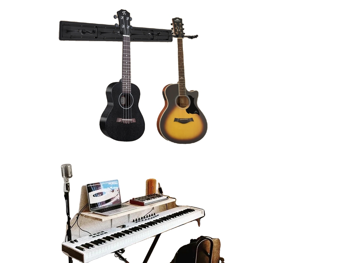 Suporte de Parede para Guitarra, Design Que Economiza Espaço, Gancho Ajustável, Material Durável AQUAFORGE