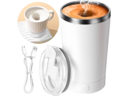 Espumador De Leite Elétrico Portátil 2 Em 1 Aço Inoxidável Livre Bpa Para Café E Chocolate Quente, 400 Ml, Branco.
