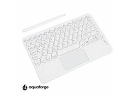Teclado Bluetooth Touchpad Compacto Branco, Para Tablet