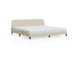 Bed Frame, Bed Frames Vidaxl Creme Tecido (200 X 200 Cm)
