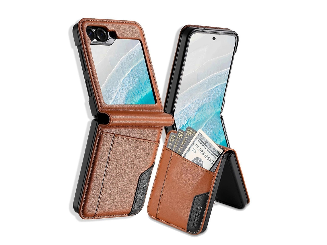 Capa De Celular De Couro Com Flip Magnético E Costura Rfid N.bekus P3