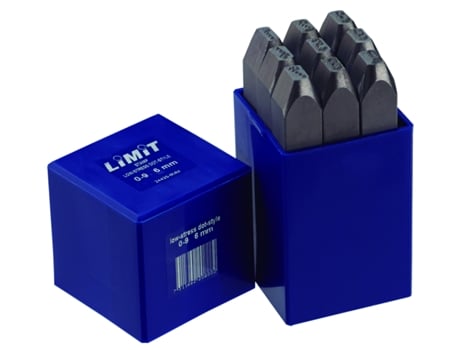 LIMIT 244350708.Conjunto de 9 punções numéricas de baixa pressão em aço/metal 10Mm