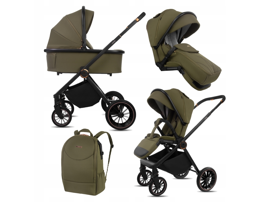 Babylux® Carrinho De Bebé 2em1 Castor Conjunto De Carrinho Leve E Dobrável Que Inclui Alcofa, Cadeira De Passeio, Bolsa Para Mudança E Mais Acessórios