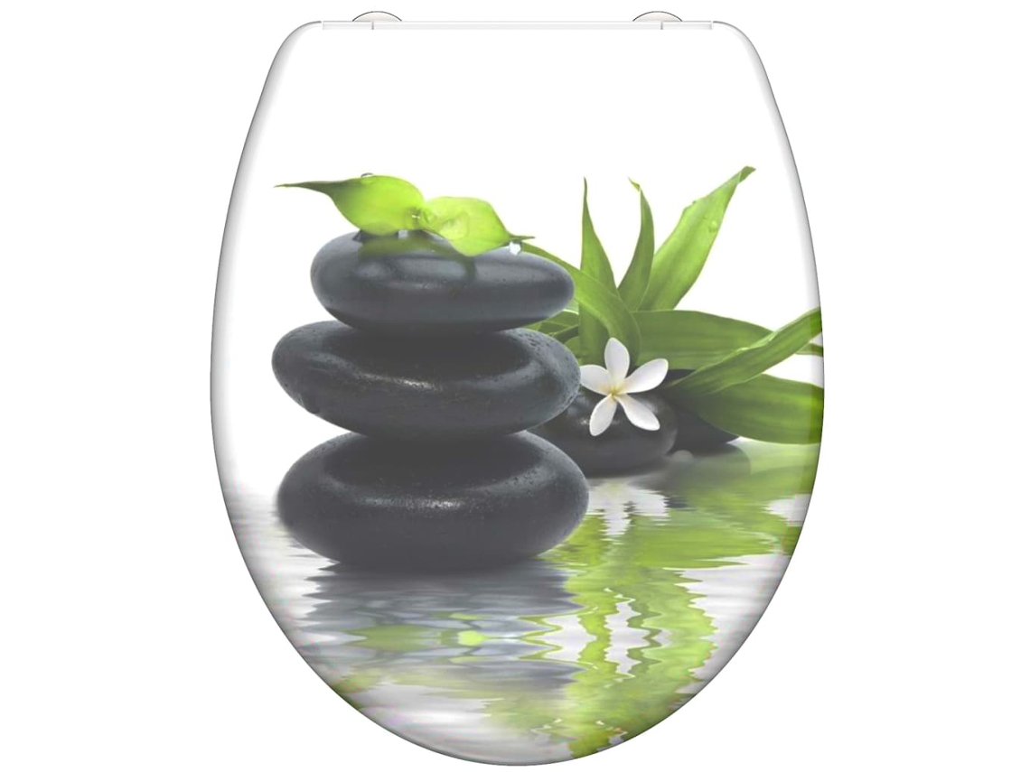 Assento de sanita SCHÜTTE c/ fecho suave JASMIN duroplast estampado (45.3 x 37.5 x 4.5 cm)