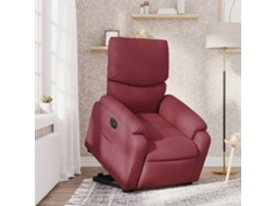 Vidaxl Poltrona Reclinável Elevatória Elétrica Tecido Vermelho-tinto