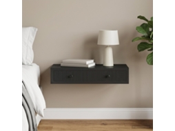 Vidaxl Mesa Lateral De Parede Preto 87,5 X 34,5 X 17 Cm