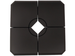 Base a braccio riempibile 4 pezzi, acqua o sabbia, 100x100 cm, nero, ZENCORE SERVICES