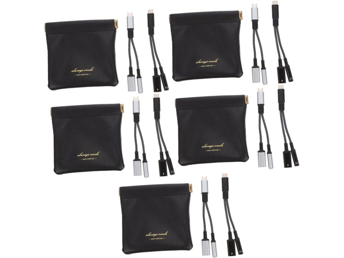 Adaptador Usb c para conector de áudio com 5 peças, carregamento para smartphones e tablets SFUSHOS