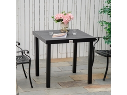 Mesa de Jardim para 4 Pessoas em Alumínio, preta, 78x78x74 cm MEGA ECHO TRADE SHOP