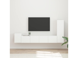 Conjunto De Móvel De Tv 3 Pcs Branco Madeira Processada