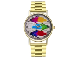 Relógio de pulso casual vintage Zhoulianfa Quartz para casais com pulseira de aço.