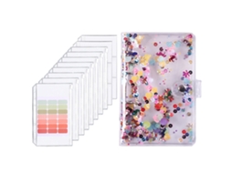 Caderno de orçamento A6 com capa de sequin e 8 bolsos S/MARCA