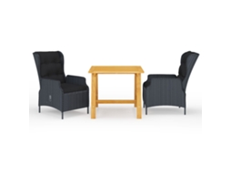 Pcs Conjunto De Jantar Para Jardim Cinzento Escuro Dkd Home Decor