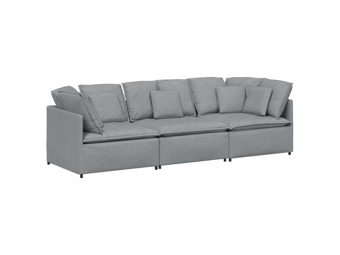 Sofá Modular com Almofadas Tecido Cinzento claro MAISON EXCLUSIVE