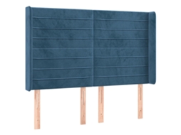 Headboard, Headboards Vidaxl Azul Veludo (147 X 16 X 118/128 Cm)