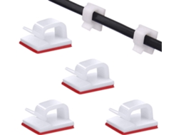 Pacote com 100 Clipes Autoadesivos para Organização de Cabos de Tv, Pc e Laptop. AQUAFORGE