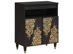 Vidaxl Buffet Preto 60 X 33 X 75 Cm Madeira De Manga Maciça