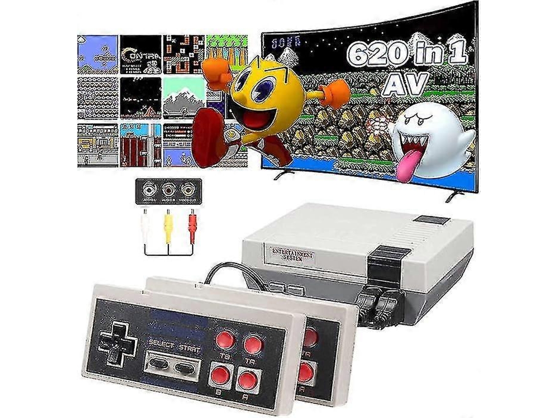 Console De Jogos Retrô Com 620 Jogos Antigos Integrados, 2 Controles, Saída Av, Mini Sistema De Videogame Clássico Plug And Play De 8 Bits Ly Ebike