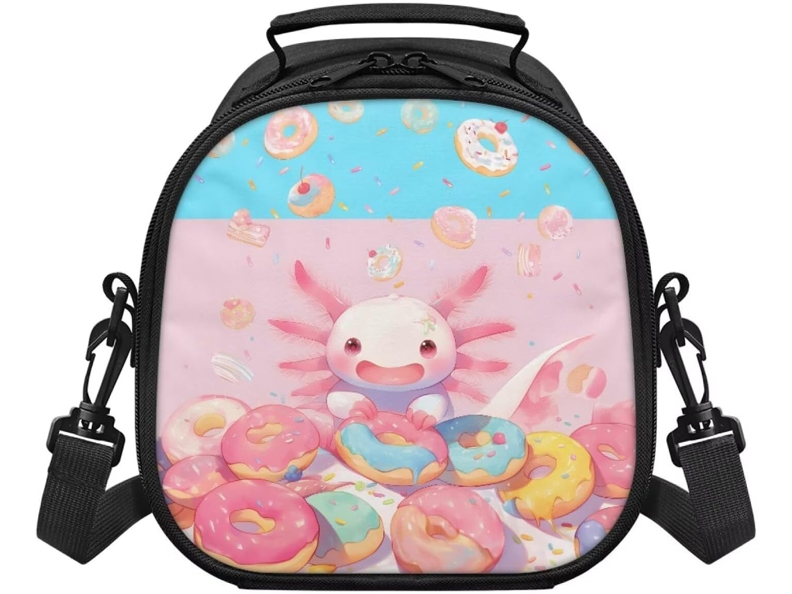 Lancheira Axolotl Para Adolescentes, Térmica Com Alças Volta Aulas, Portátil Estudantes, Estampa Sorvete