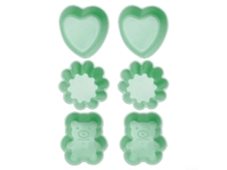 Forminhas De Silicone Para Cupcakes, Pacote Com 6 Unidades, Verdes, Reutilizáveis ​​e Resistentes Ao Calor, Próprias Para Lava-louças.