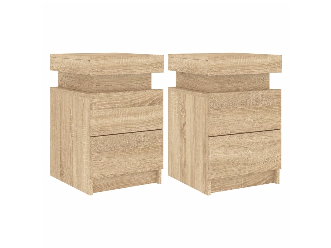 Bedside Cabinet, Bedside Cabinets Vidaxl Marrom Madeira Processada (n/a)