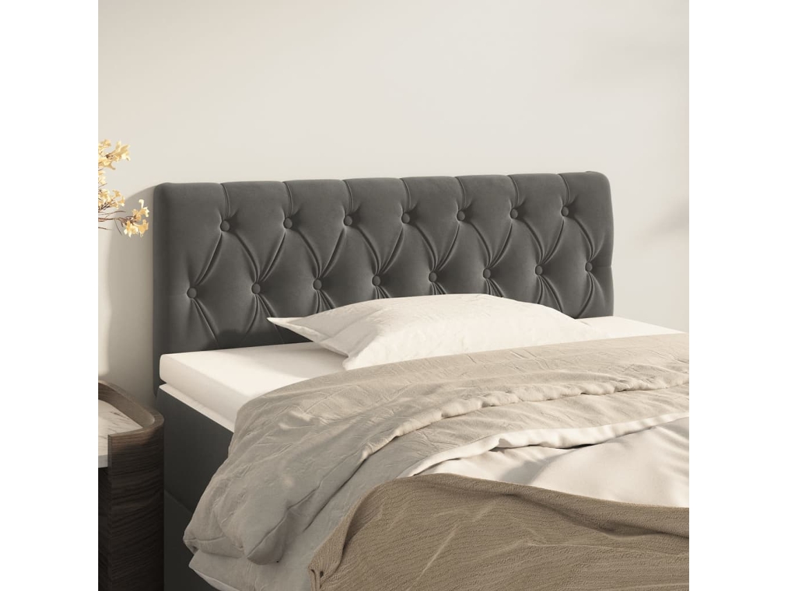 Vidaxl Cabeceira De Cama Veludo 100x7x78/88 Cm Cinzento-escuro