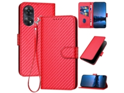 Capa De Celular De Couro Com Fivela De Fibra De Carbono E Cordão Yx0070