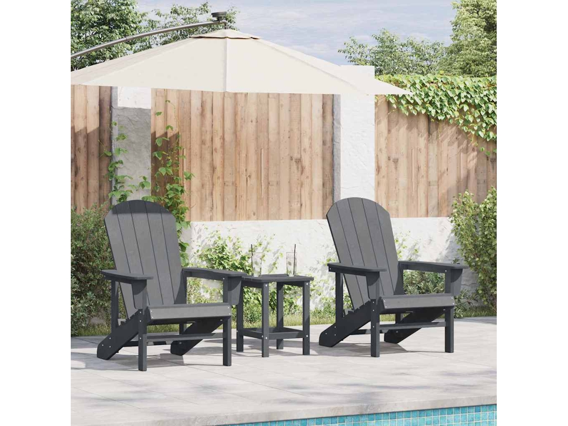 Vidaxl Cadeira De Jardim 2 Unid. Cinzento-claro Polietileno