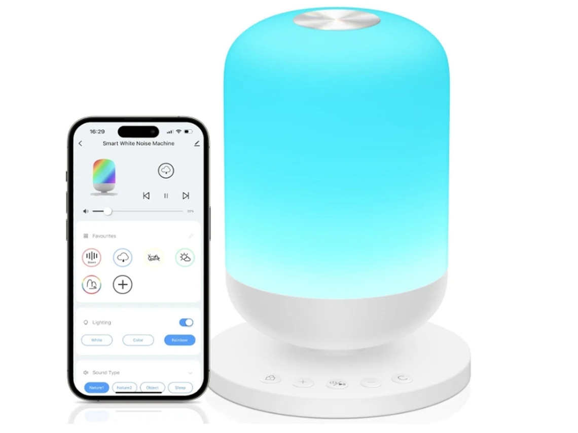Máquina Som Bebé Yizhood 34 Sons Calmantes Ruído Branco App Controle Branco