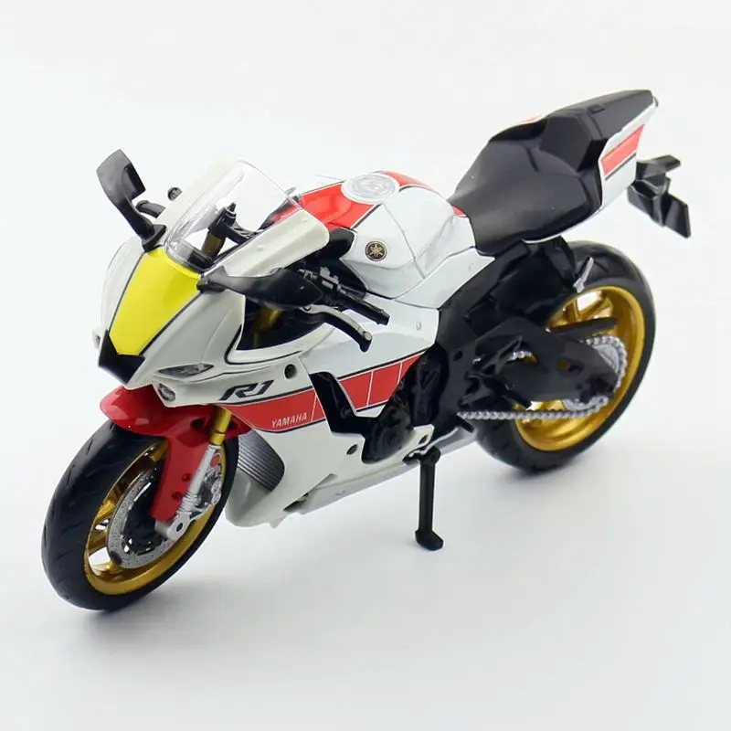 (branco) Miniatura De Motocicleta Yamaha Em Escala 1/12 - Brinquedo - Peça De Colecionador