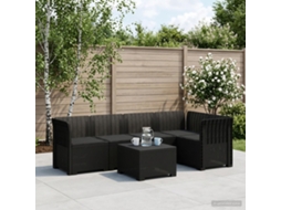 Vidaxl Sofá De Jardim De 5 Pessoas Com Almofadas Visual De Rattan Pp