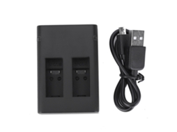 Carregador de bateria de slot duplo para câmeras de ação com cabo USB para câmeras panorâmicas GoPro Max.