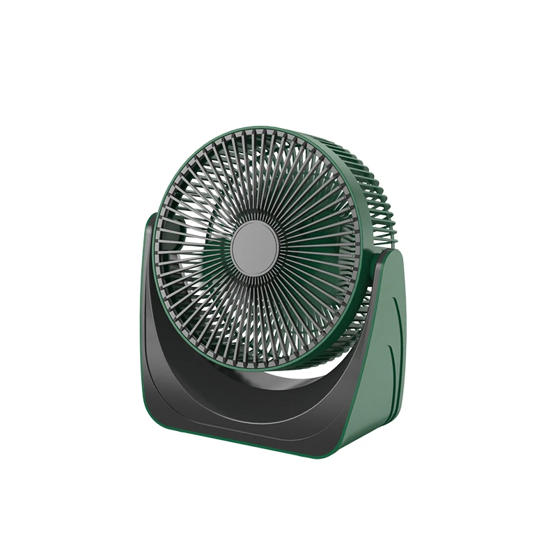 ) Ventilador de Mesa/ar Condicionado Portátil Ajustável em 360° com Usb, 5 Velocidades de Vento, Pás de 20 Cm e Luz Noturna. MDUG (verde (com Bateria)