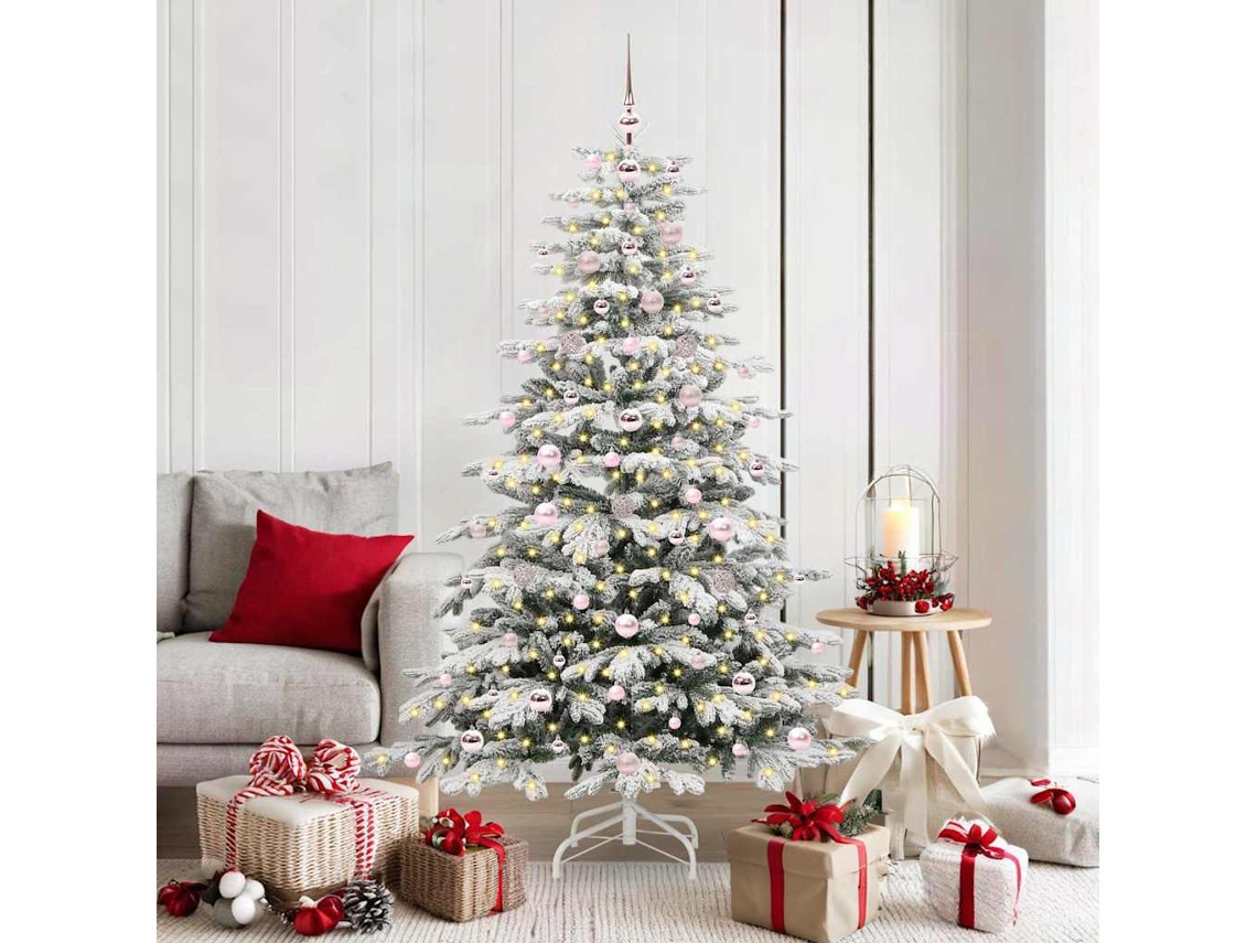 Vidaxl Árvore De Natal Articulada Artificial Branco 180 Cm Pe E Pvc