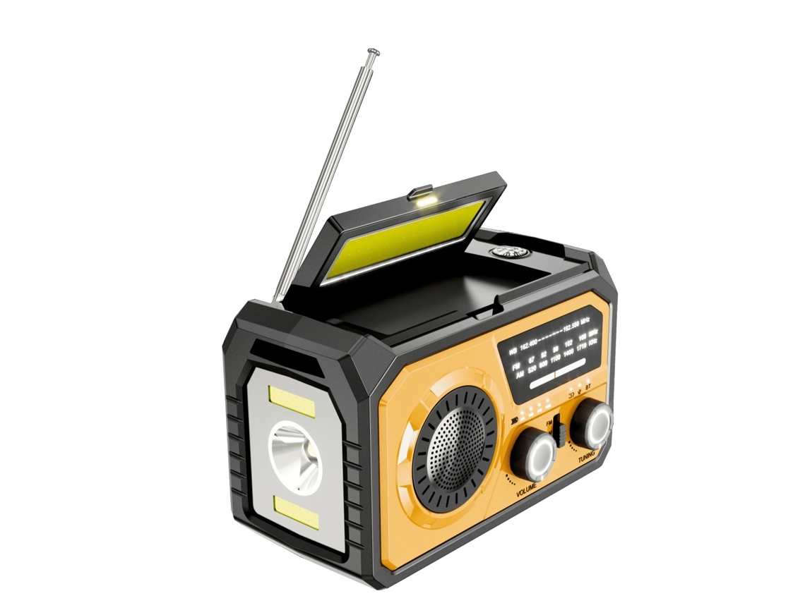 Rádio Emergência com Manivela 16000mah Noaa Solar