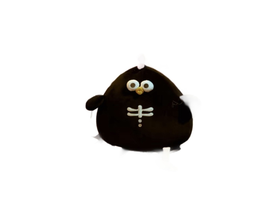 Boneco de Pelúcia Halloween Galinha Abóbora Silkie Olhar Inteligente e Fofo Preto CHABERLU