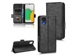 Capa De Couro Com Triângulo Simétrico Para Samsung Galaxy A03 Core