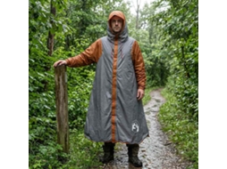 Vidaxl Poncho De Chuva 2 Em 1 Com Capuz Cinza E Laranja