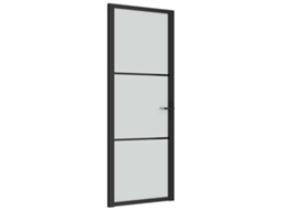 Maison Exclusive - Porta Interior 76x201,5 Cm Vidro E Alumínio Preto Mate