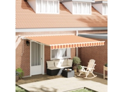 Vidaxl Toldo Retrátil Amarelo E Laranja 400 × 350 Cm Poliéster