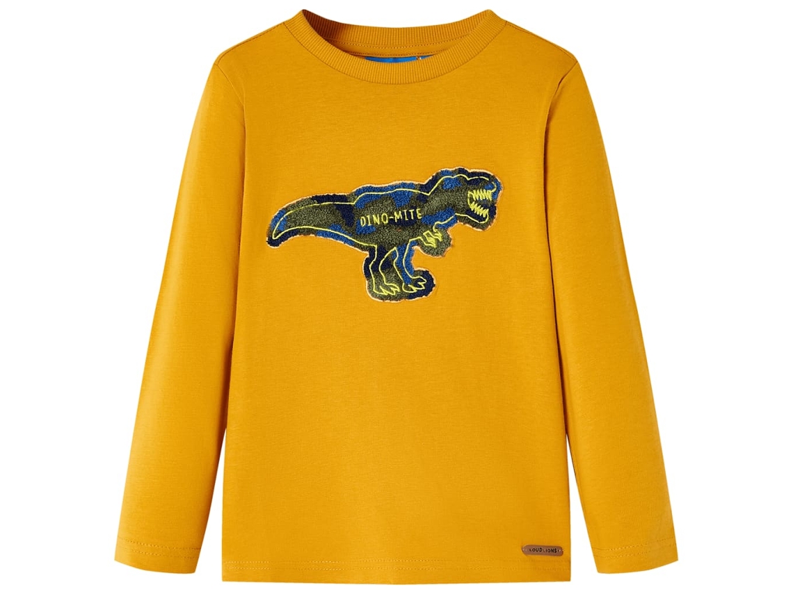 T-shirt De Manga Comprida Para Criança Cor Ocre 104