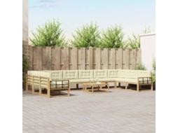 Vidaxl Conjunto De Sofás Para Exterior 11 Unid. Branco E Creme