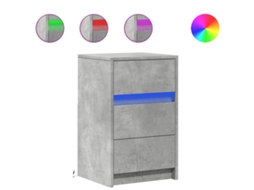 Bedside Cabinet, Bedside Cabinets Vidaxl Cinzeto Madeira Processada (n/a)