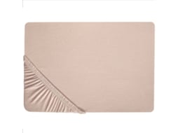 Sábana Beliani Hofuf De Algodón Beige 180x200x25