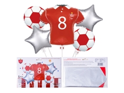 5 Balões Metalizados para Decoração de Festa Aniversário com Tema Futebol Fãs AQUAFORGE