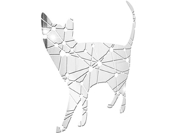 Adesivo Espelhado De Acrílico De Alta Qualidade Com Design Geométrico De Gato.